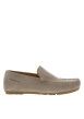Thumbnail Mocassins taupe en cuir nubuck avec logo embossé et semelle beige - Image 5