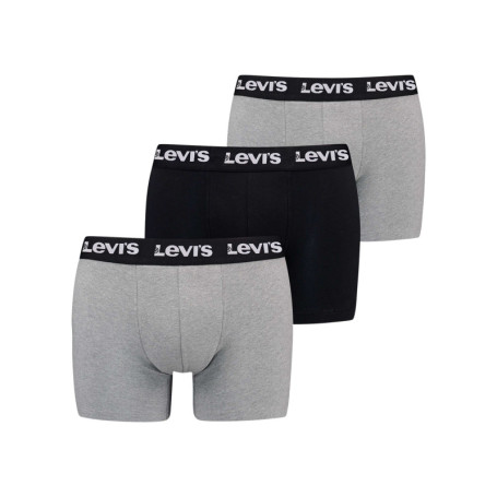 Lot de 3 boxers courts noir et gris en coton...