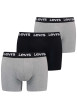 Thumbnail Lot de 3 boxers courts noir et gris en coton avec ceinture élastiquée