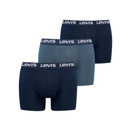 Lot de 3 boxers courts bleus en coton avec...