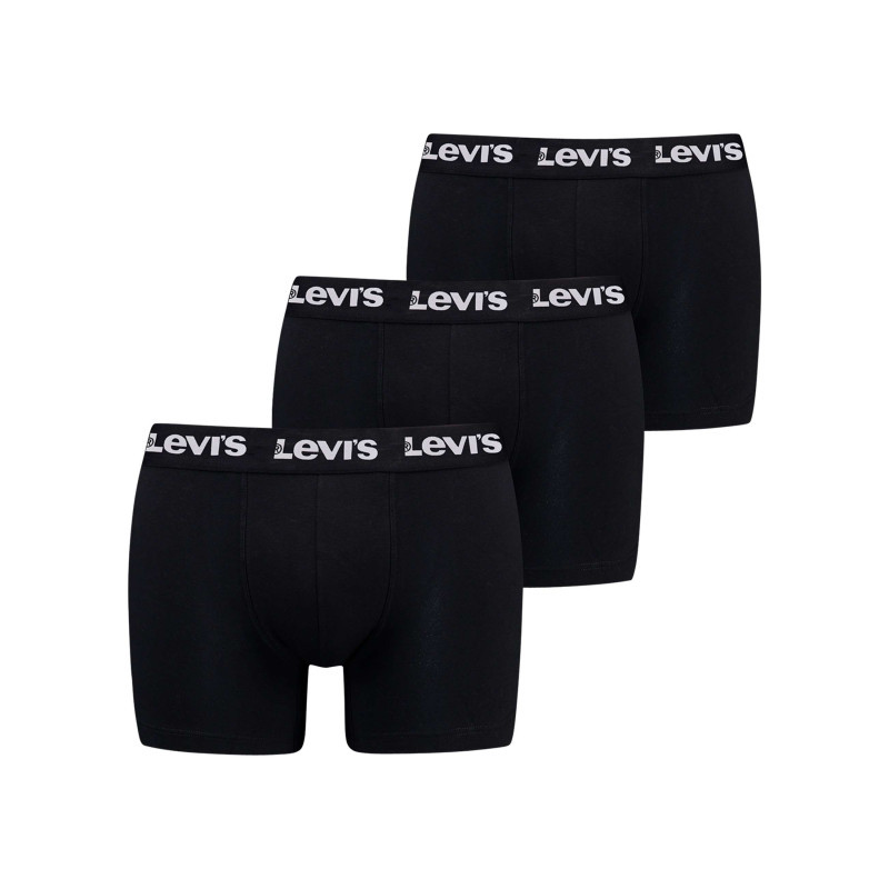Levi's® - Lot De 3 Boxers Courts Noirs En Coton Avec Ceinture élastiquée - Noirs Levi's® - Lot De 3 Boxers Courts Noirs En Coton Avec Ceinture élastiquée - Noirs