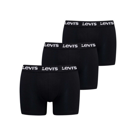 Lot de 3 boxers courts noirs en coton avec...
