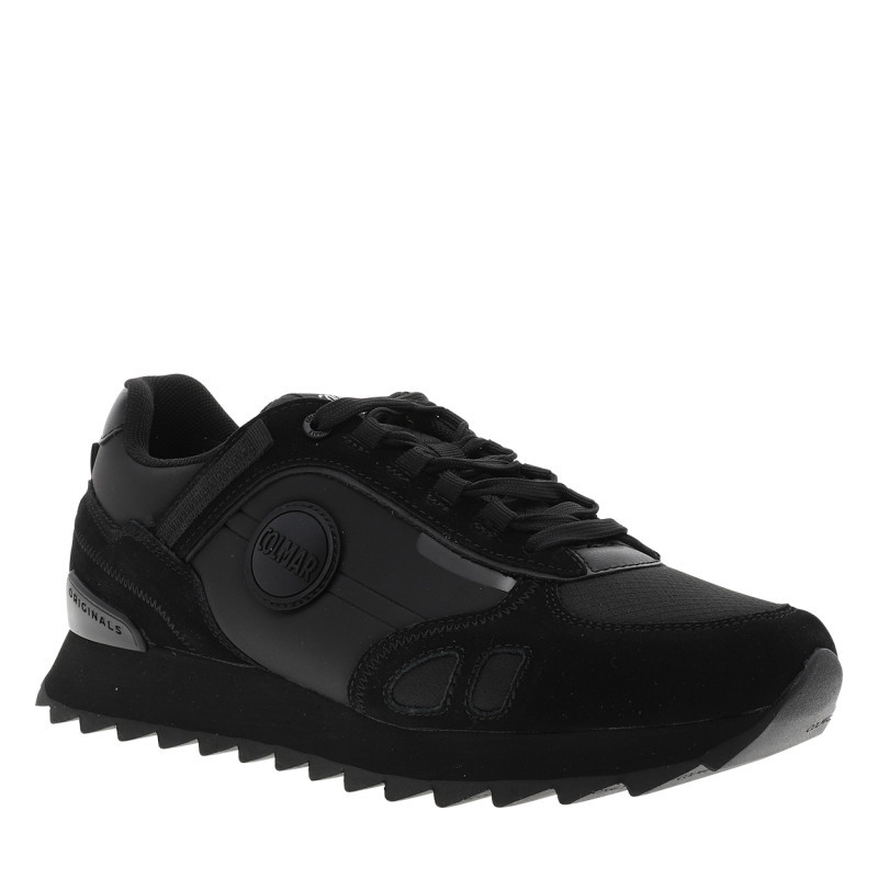 Colmar - Baskets Running Travis Sport Rash En Cuir Noires Avec Une Semelle Crantée - Noir Colmar - Baskets Running Travis Sport Rash En Cuir Noires Avec Une Semelle Crantée - Noir
