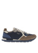 Thumbnail Baskets running en cuir bleu marine à talon plat avec des lacets tressés