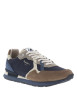 Thumbnail Baskets running en cuir bleu marine à talon plat avec des lacets tressés - Image 3