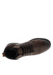 Thumbnail Bottines en cuir tabac à talon décroché bas avec des lacets et un zip latéral - Image 4