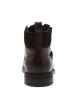 Thumbnail Bottines en cuir tabac à talon décroché bas avec des lacets et un zip latéral - Image 6