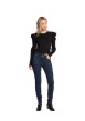 Thumbnail Jean en coton mélangé brut avec une coupe skinny et des passants - Image 4