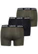 Thumbnail Lot de 3 boxers classique en coton kaki et noir uni avec logo - Image 2