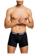 Thumbnail Lot de 3 boxers classique en coton kaki et noir uni avec logo - Image 9