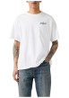 Thumbnail T-shirt en coton blanc imprimé à coupe droite pourvu d'un col rond - Image 6