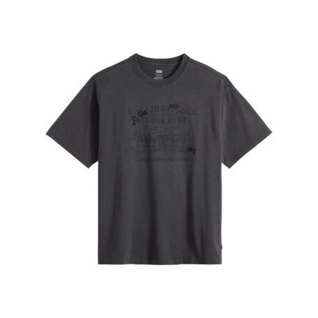 T-shirt en coton anthracite imprimé à coupe...
