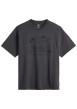 Thumbnail T-shirt en coton anthracite imprimé à coupe droite pourvu d'un col rond