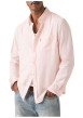 Thumbnail Chemise en coton rose à coupe droite pourvue d'un col à revers - Image 3