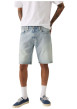 Thumbnail Short 405 en coton ciel coupe droite pourvu de coutures contrastées camel - Image 3