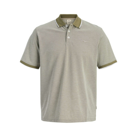 Polo olive uni avec une coupe droite et un col...