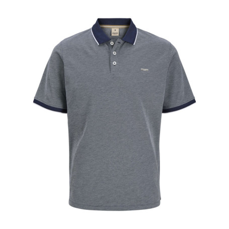 Polo marine uni avec une coupe droite et un col...