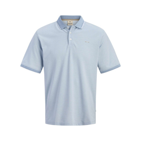 Polo en bleu ciel uni avec une coupe droite et...