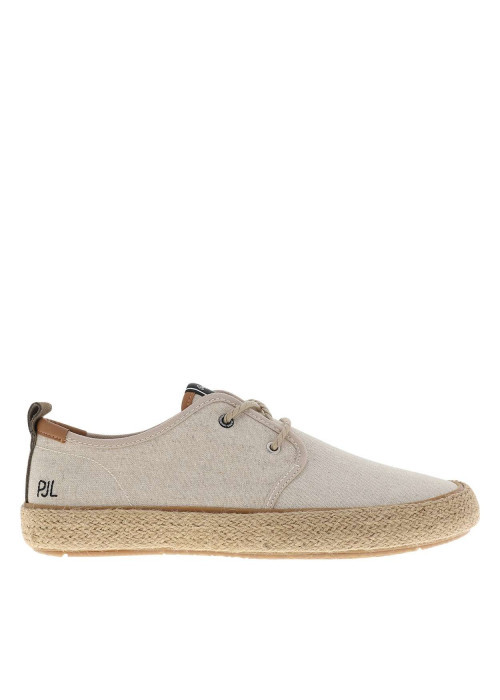 Tennis sable avec un talon plat et des lacets ronds à corde