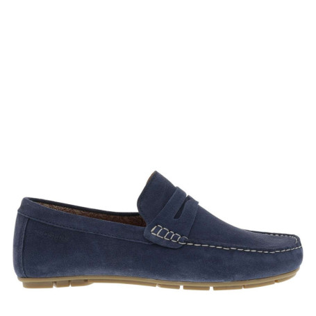 Mocassins Bicari en cuir bleu marine à talon...