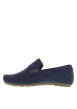 Thumbnail Mocassins Bicari en cuir bleu marine à talon plat avec un logo au talon - Image 2