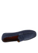 Thumbnail Mocassins Bicari en cuir bleu marine à talon plat avec un logo au talon - Image 4