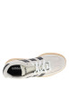 Thumbnail Baskets tennis beiges en cuir avec un talon plat et des lacets - Image 4
