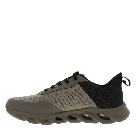 Sneakers kaki avec un talon plat et un logo...