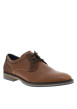 Thumbnail Derbies cognac à talon plat avec des lacets plats et des surpiqûres marine - Image 3