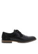 Thumbnail Derbies noires avec une semelle plate et une fermeture à lacets ronds