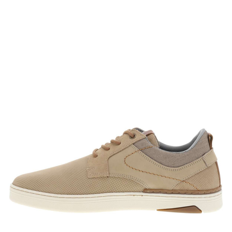 Bullboxer - Sneakers En Cuir Beiges à Talon Plat Avec Des Lacets Ronds Bruns - Beige Bullboxer - Sneakers En Cuir Beiges à Talon Plat Avec Des Lacets Ronds Bruns - Beige