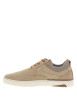 Thumbnail Sneakers en cuir beiges à talon plat avec des lacets ronds bruns - Image 2