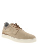 Thumbnail Sneakers en cuir beiges à talon plat avec des lacets ronds bruns - Image 3
