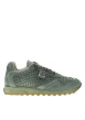 Thumbnail Baskets running en cuir kaki à talon plat avec des aérations sur le pourtour