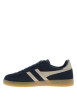 Thumbnail Tennis bleu marine en cuir nubuck avec un talon plat et des lacets - Image 2