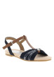 Thumbnail Nu-pieds bleu marine à semelle plate avec une fermeture à boucle à ardillon - Image 3