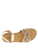 Thumbnail Nu-pieds or avec un talon compensé bas et une boucle à ardillon - Image 4