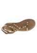 Thumbnail Nu-pieds caramel hauts en cuir avec un talon plat et une boucle à ardillon - Image 4