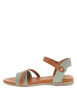 Thumbnail Nu-pieds verts à talon plat et fermeture avec une boucle à ardillon - Image 2