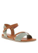 Thumbnail Nu-pieds verts à talon plat et fermeture avec une boucle à ardillon - Image 3