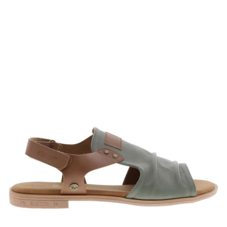 Nu-pieds vert à semelle plate avec une...