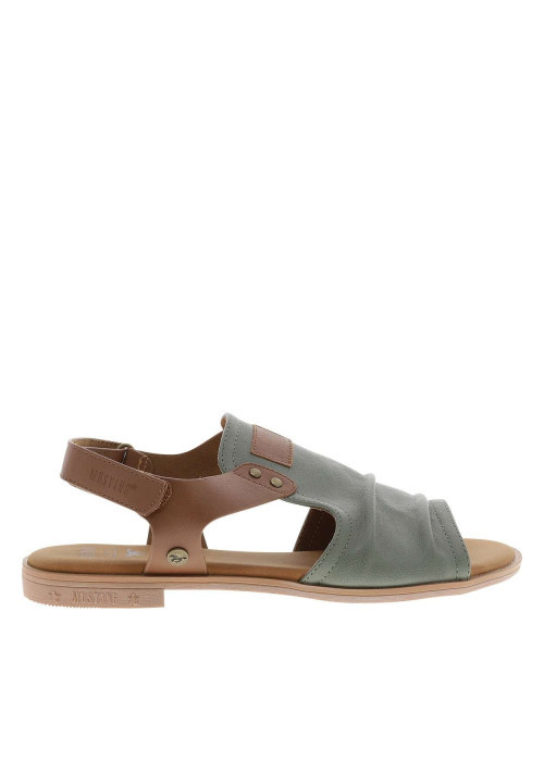 Nu-pieds vert à semelle plate avec une...