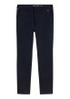 Thumbnail Pantalon chino en coton marine à coupe droite pourvu de poches