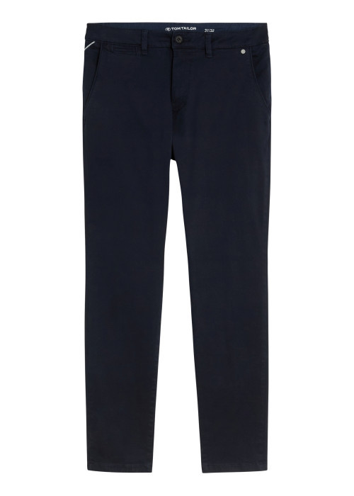 Pantalon chino en coton marine à coupe droite...