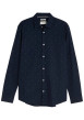 Thumbnail Chemise en coton marine à motifs pourvue d'une coupe ajustée