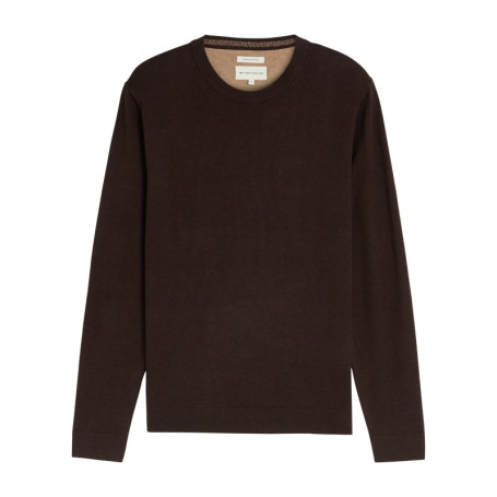 Pull en coton marron à coupe droite pourvu d'un...