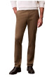 Thumbnail Pantalon chino en coton taupe coupe slim pourvu de poches italiennes - Image 2