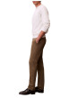 Thumbnail Pantalon chino en coton taupe coupe slim pourvu de poches italiennes - Image 5