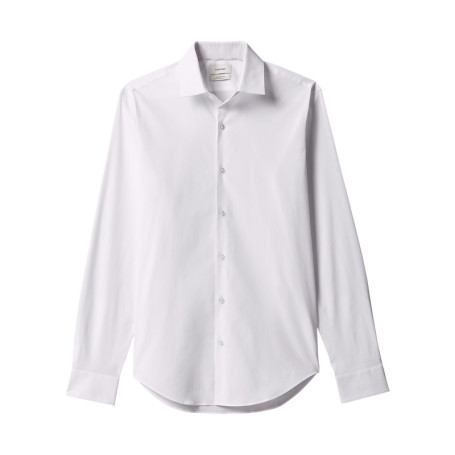Chemise en coton blanche à coupe droite pourvue...