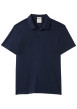 Thumbnail Polo en coton marine à coupe droite pourvu d'un col boutonné